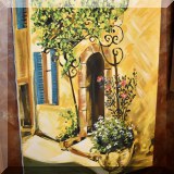 A13. Unframed open doorway painting. 30”x 22” 